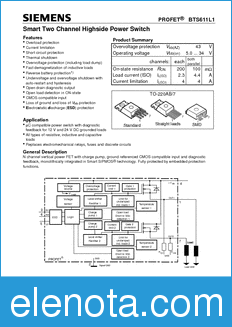 Infineon BTS611-L1 datasheet