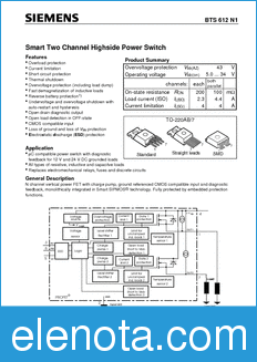 Infineon BTS612-N1 datasheet