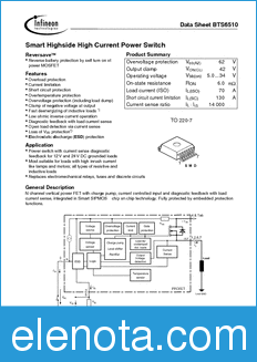 Infineon BTS6510 datasheet