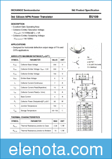 Inchange Semiconductor BU109 datasheet
