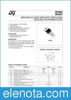 STMicroelectronics BU806 datasheet