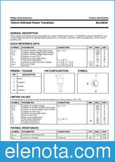 Philips BUJ403A datasheet