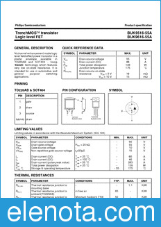 Philips BUK9516-55A datasheet