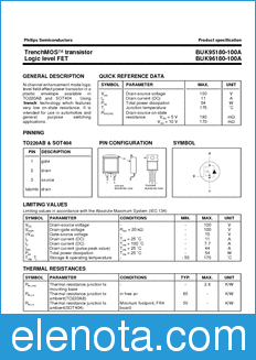 Philips BUK95180-100A datasheet