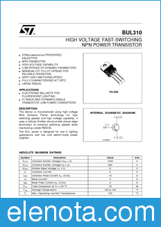 STMicroelectronics BUL310 datasheet