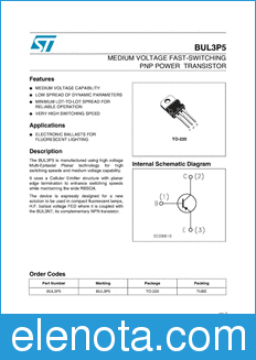 STMicroelectronics BUL3P5 datasheet