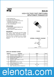 STMicroelectronics BUL59 datasheet
