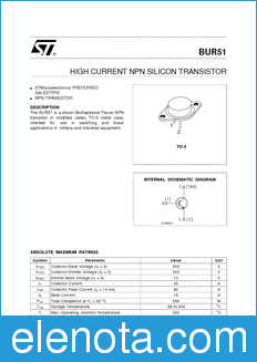 STMicroelectronics BUR51 datasheet