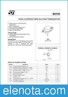 STMicroelectronics BUV20 datasheet