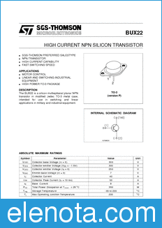 STMicroelectronics BUX22 datasheet