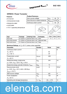 Infineon Technologies AG BUZ102SE3045A datasheet