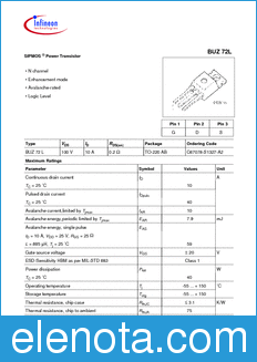 Infineon BUZ72L datasheet