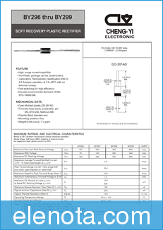 CHENG-YI ELECTRONIC BY299 datasheet