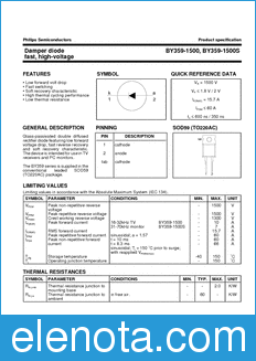 BY359 1500 Datasheet PDF 34 KB Philips Pobierz z Elenota.pl