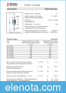 Diotec Semiconductor BY550-100 datasheet