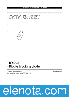 Philips BYD67 datasheet