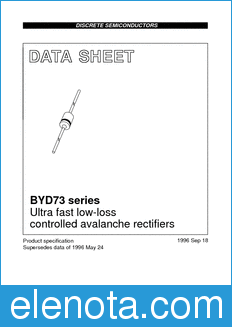 Philips BYD73 datasheet