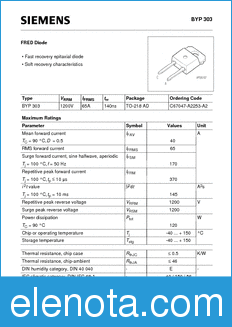Infineon BYP303 datasheet