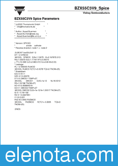 Vishay BZX55C3V9_Spice datasheet
