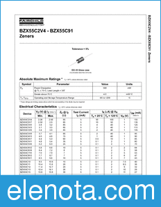 Fairchild BZX55C5V1 datasheet