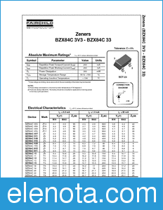 Fairchild BZX84C3V6 datasheet