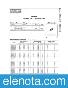 Fairchild BZX85C22 datasheet