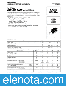 Motorola CA922 datasheet