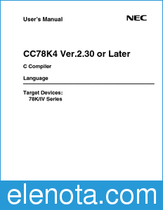 NEC CC78K4 datasheet