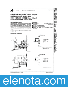 National Semiconductor CD4001BC datasheet