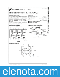 National Semiconductor CD40106BC datasheet