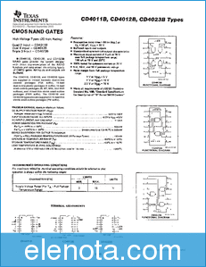 Texas Instruments CD4011BE datasheet