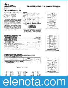 Texas Instruments CD4011B datasheet