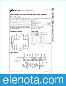 National Semiconductor CD4014BC datasheet