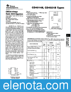 Texas Instruments CD4014B datasheet
