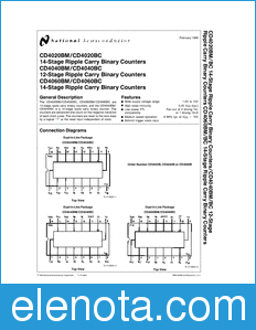 National Semiconductor CD4020BC datasheet