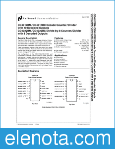 National Semiconductor CD4022BC datasheet