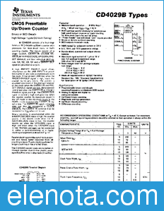 Texas Instruments CD4029B datasheet