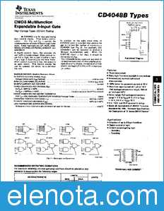Texas Instruments CD4048B datasheet