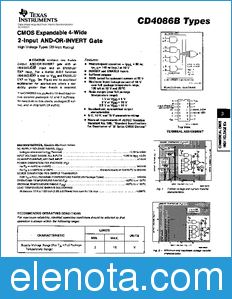 Texas Instruments CD4086B datasheet