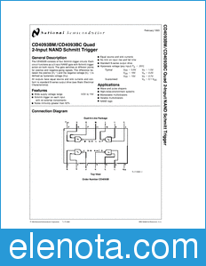 National Semiconductor CD4093BC datasheet