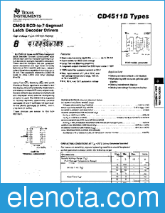Texas Instruments CD4511B datasheet