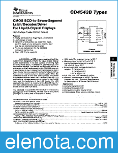 Texas Instruments CD4543B datasheet