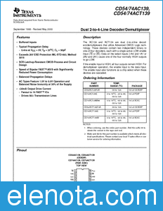 Texas Instruments CD54AC139 datasheet