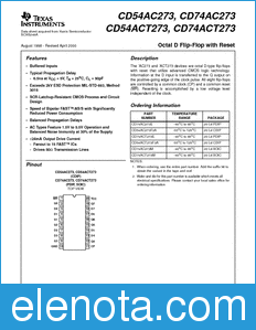 Texas Instruments CD54AC273 datasheet