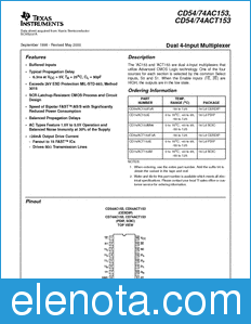 Texas Instruments CD54ACT153 datasheet
