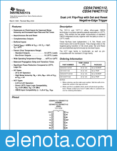 Texas Instruments CD54HC112 datasheet