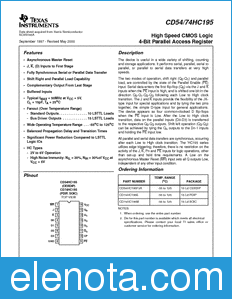 Texas Instruments CD54HC195 datasheet