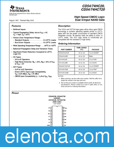 Texas Instruments CD54HC20 datasheet
