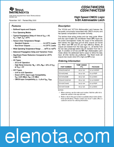 Texas Instruments CD54HC259 datasheet