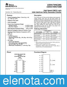 Texas Instruments CD54HC280 datasheet